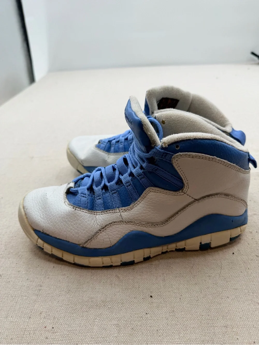 Jordan  White and Blue High-Top Sneakers